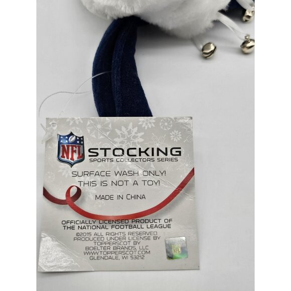 New England Patriots Christmas Holiday Snowflake Stocking Jingle Bells NFL 19" - Picture 5 of 8
